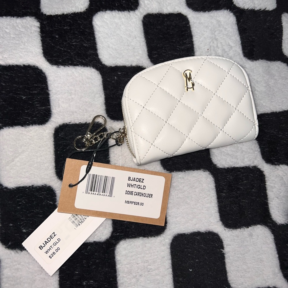 White Quilted Cardholder Wallet - Picture 3 of 4